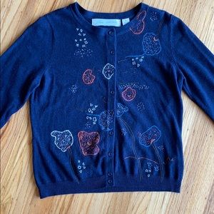 Anthropologie Embroidered knit cardigan